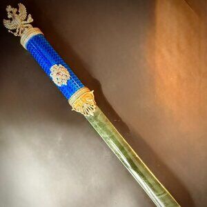 SOLD IMPERIAL RUSSIAN SILVER ENAMEL GUILLOCHED HANDLE LETTER OPENER SOLD